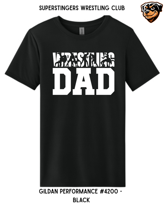 Super Stingers Wrestling Dad Performance Tee