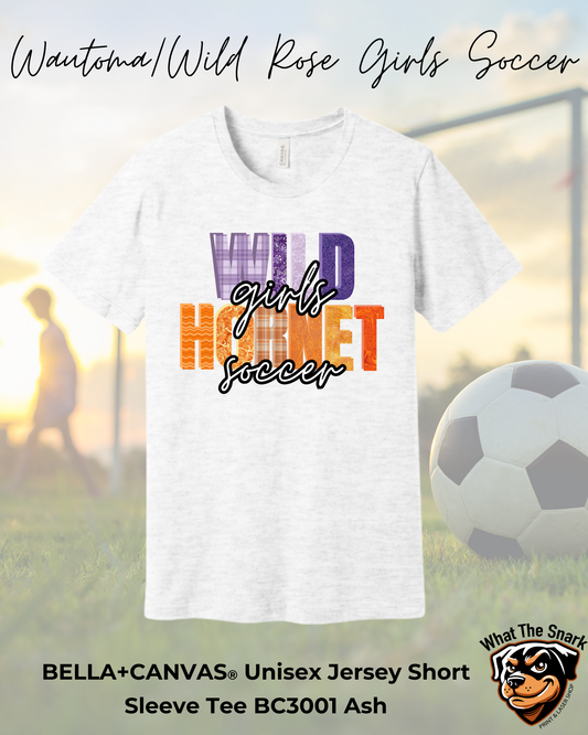 Wild Hornets Girls Soccer Quilted Bella+Canvas Tshirt