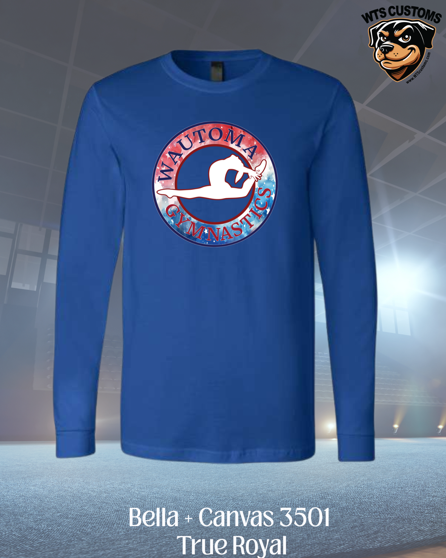 Wautoma Gymnastics Tie Dye Logo Long Sleeve
