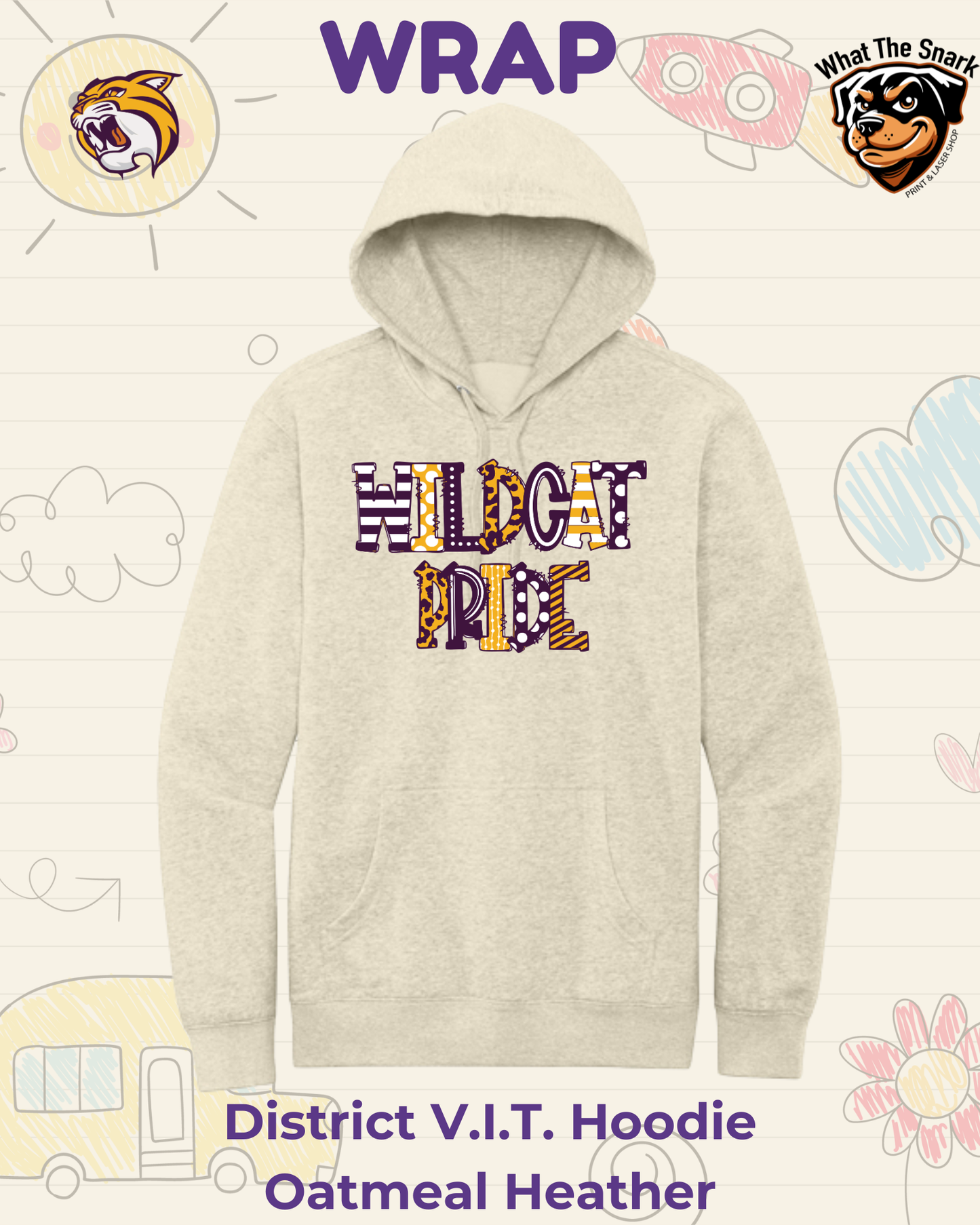 WRAP Wildcat Doodle Hoodie