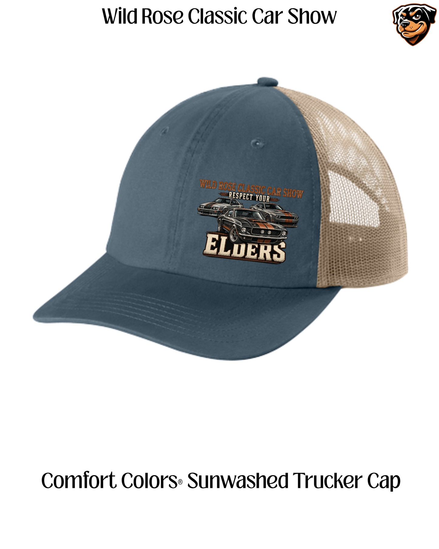 WR Classic Car Show Respect Your Elders Sunwashed Trucker Cap