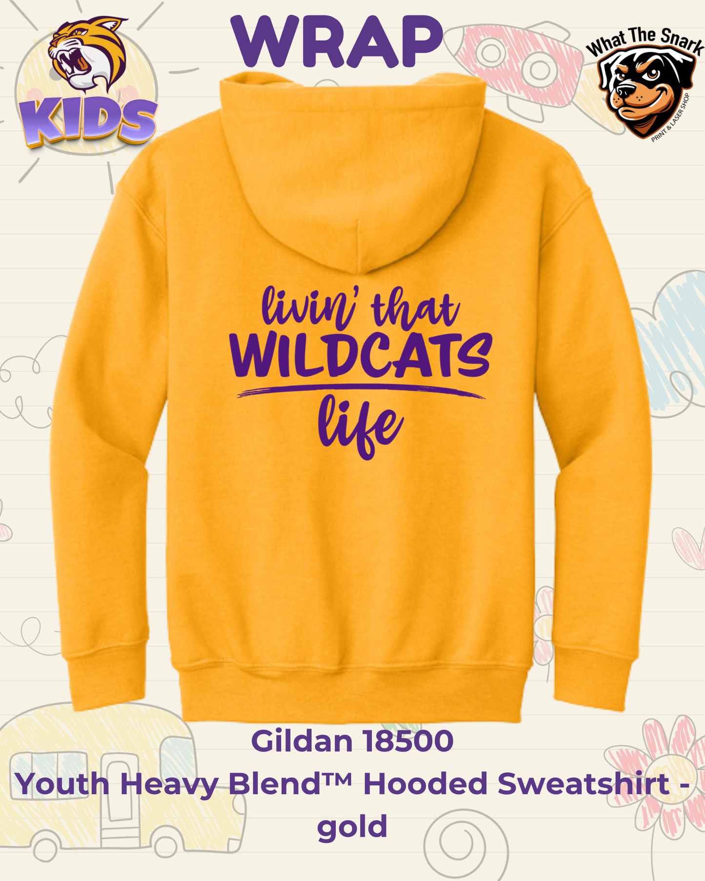 WRAP Livin' that Wildcats Life Youth Hoodie