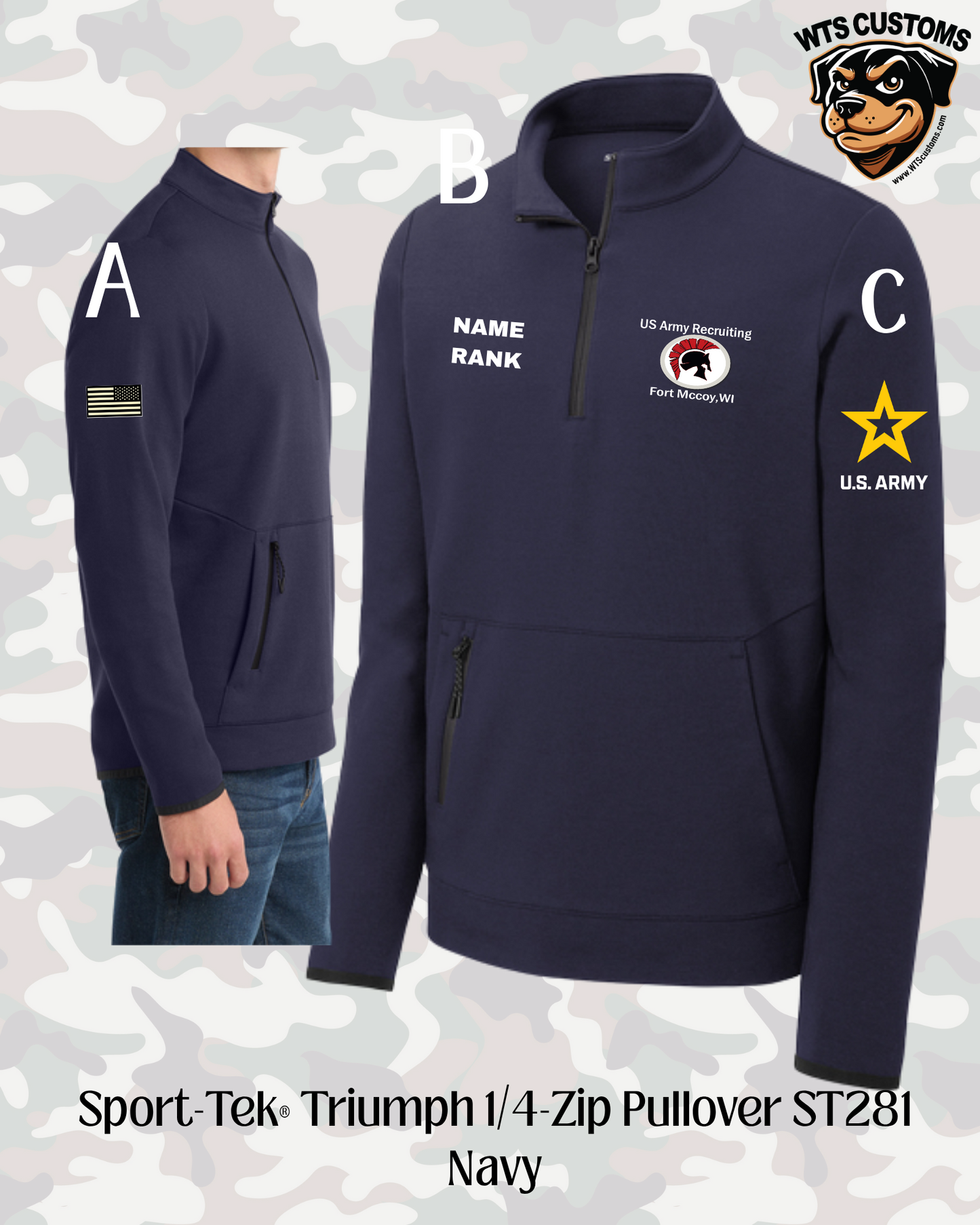 Fort Mccoy Logo Sport-Tek® Triumph 1/4 Zip