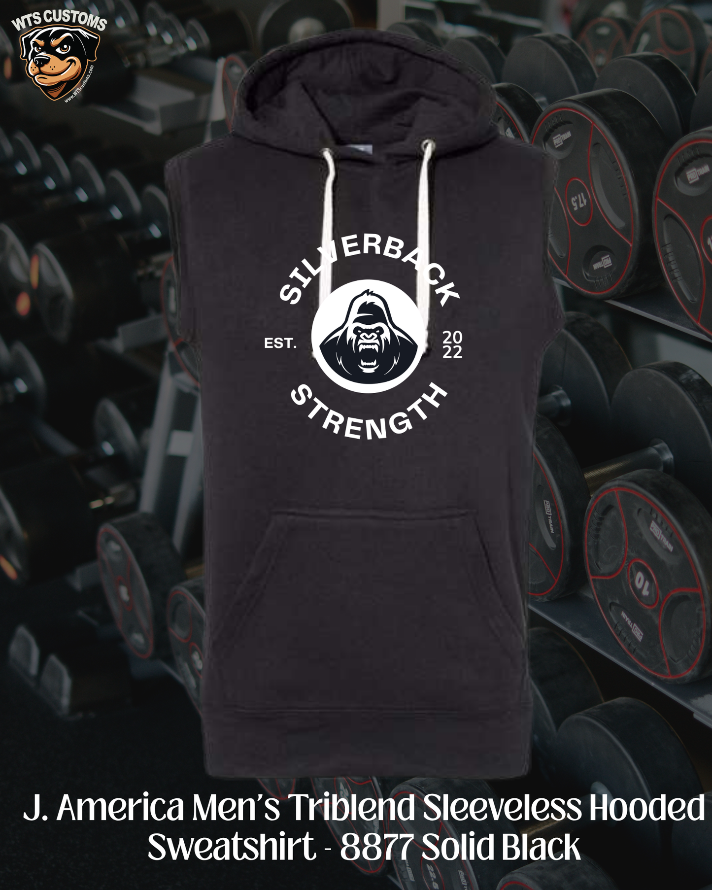 Silverback Mens Sleeveless Hoodie