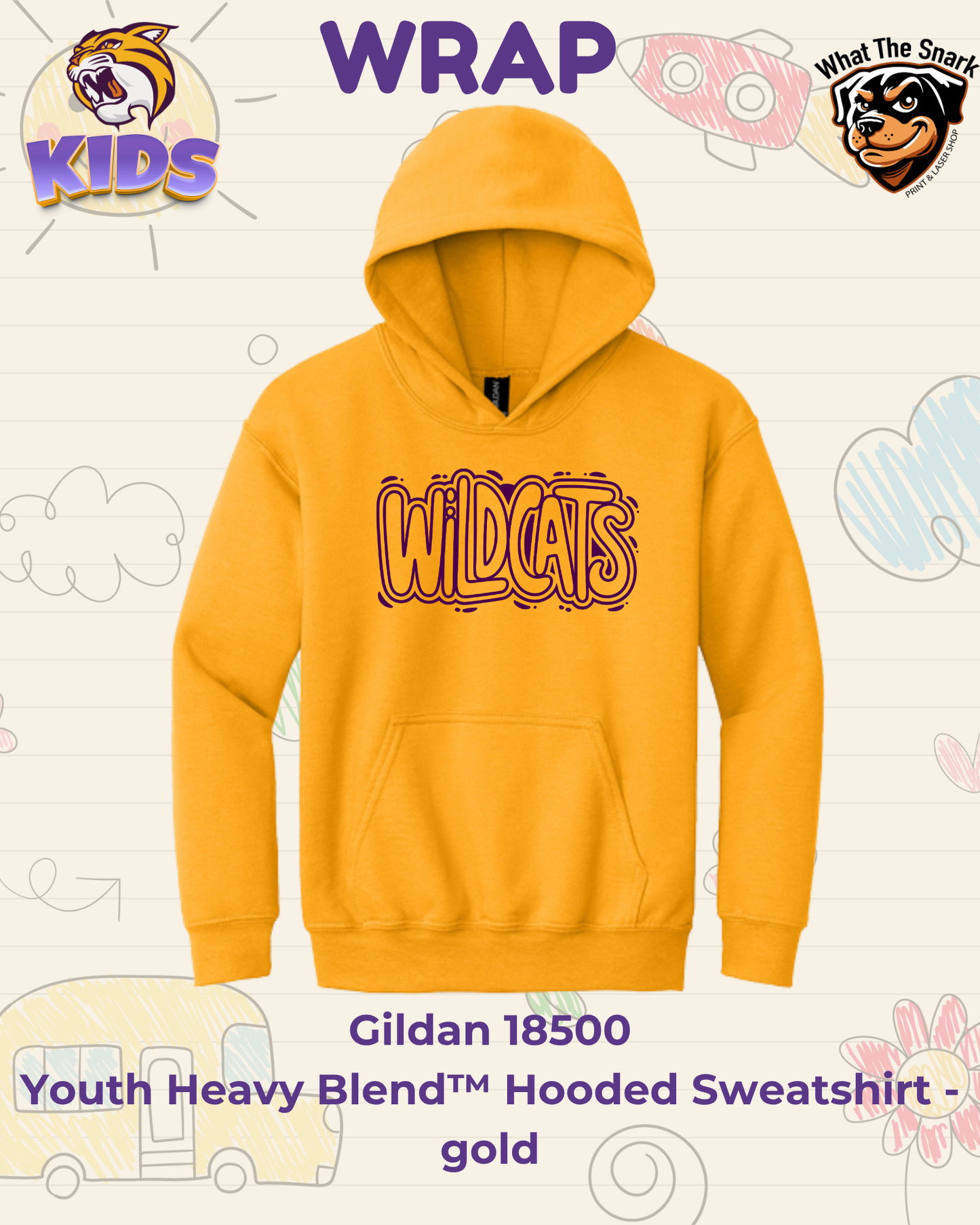 WRAP Wildcat Bubble Pop Youth Hoodie