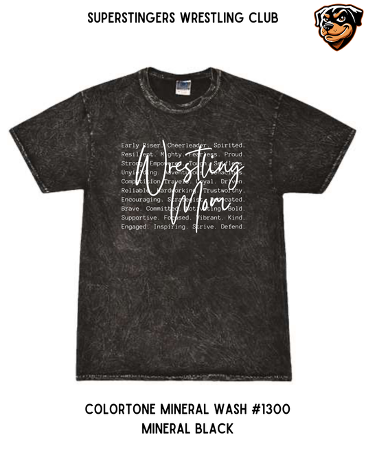 Super Stingers Wrestling Mom Core Values Tie-Dye Tee