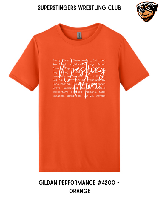 Super Stingers Wrestling Mom Core Values Performance Tee