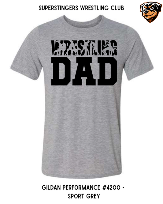 Super Stingers Wrestling Dad Performance Tee