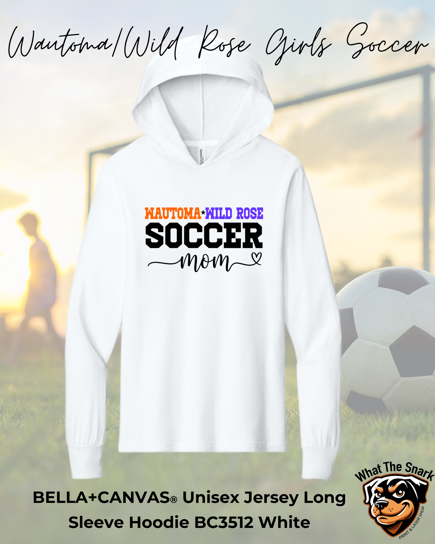 WWR Girls Soccer mom script lightweight Hoodie