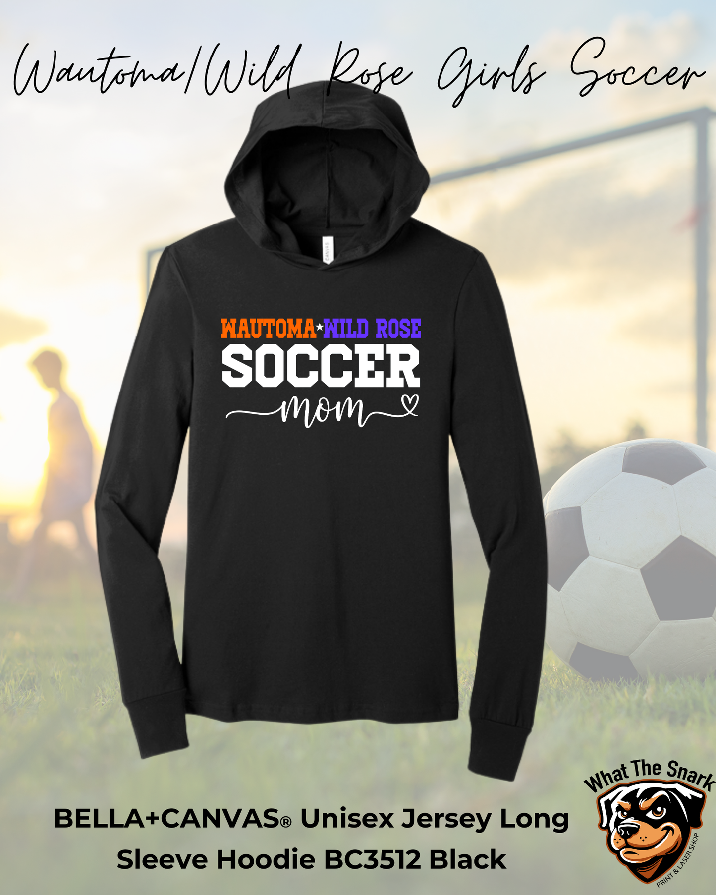 WWR Girls Soccer mom script lightweight Hoodie