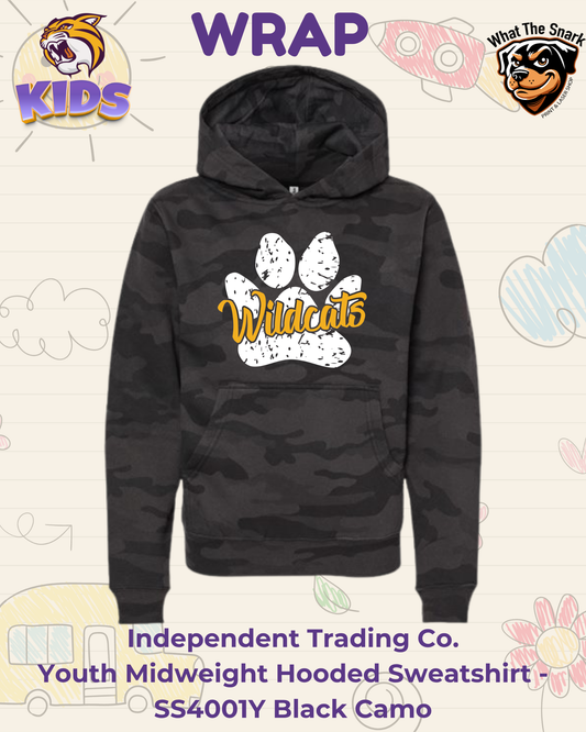WRAP Wildcats Distressed Paw Youth Hoodie