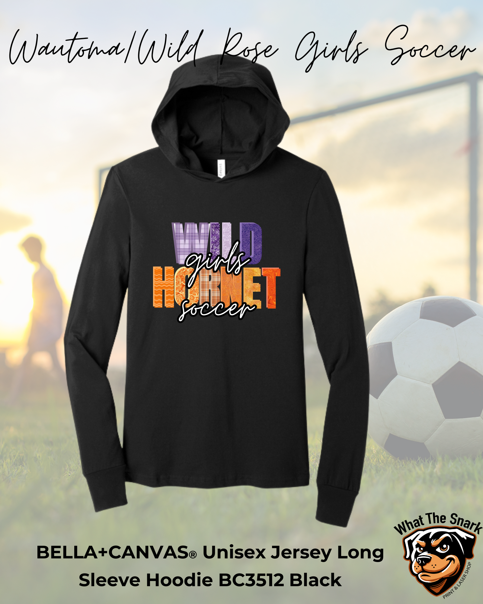 WWR Girls Soccer Wild Hornets Quilted Lightweight Hoodie