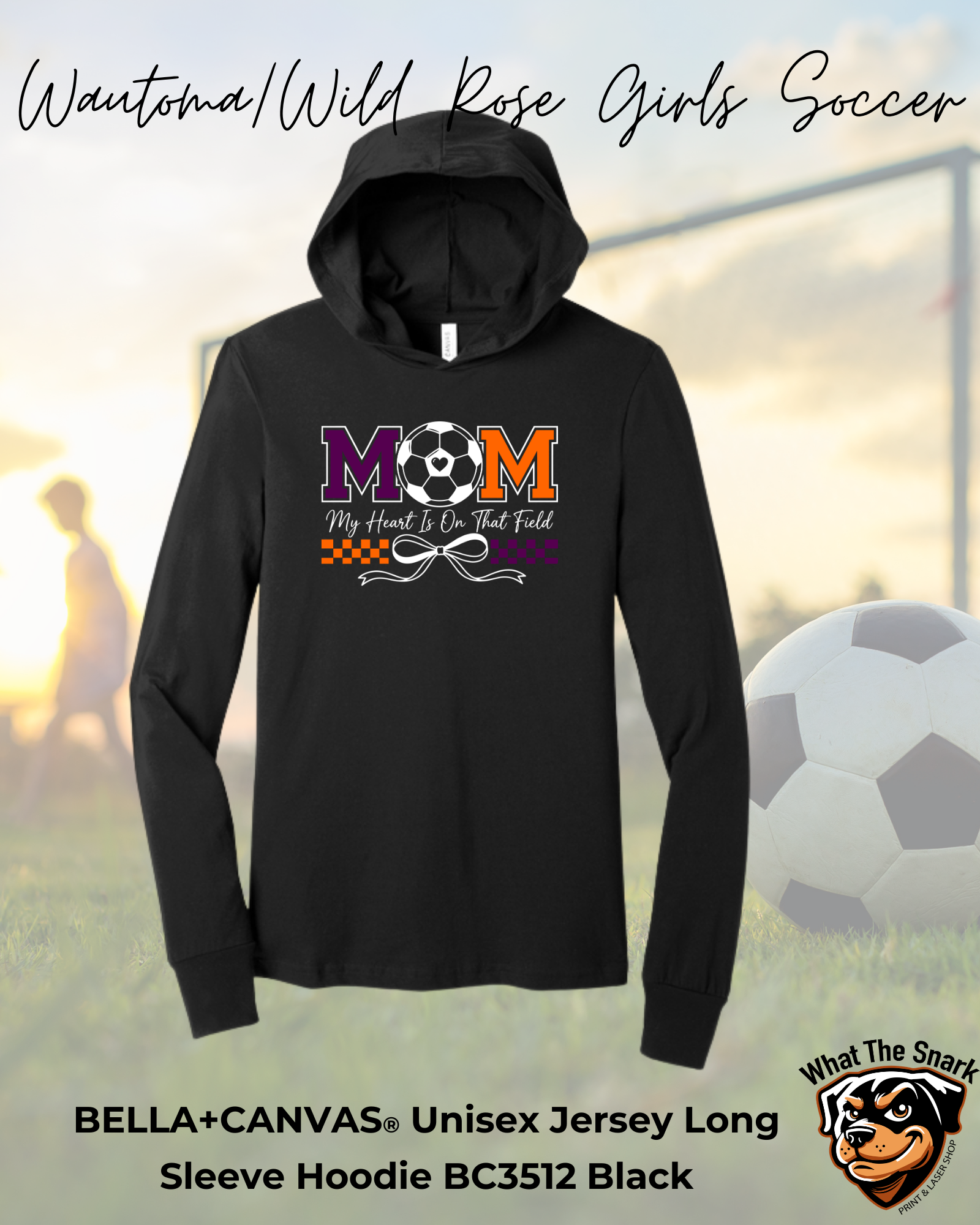 WWR Girls Soccer mom heart lightweight Hoodie