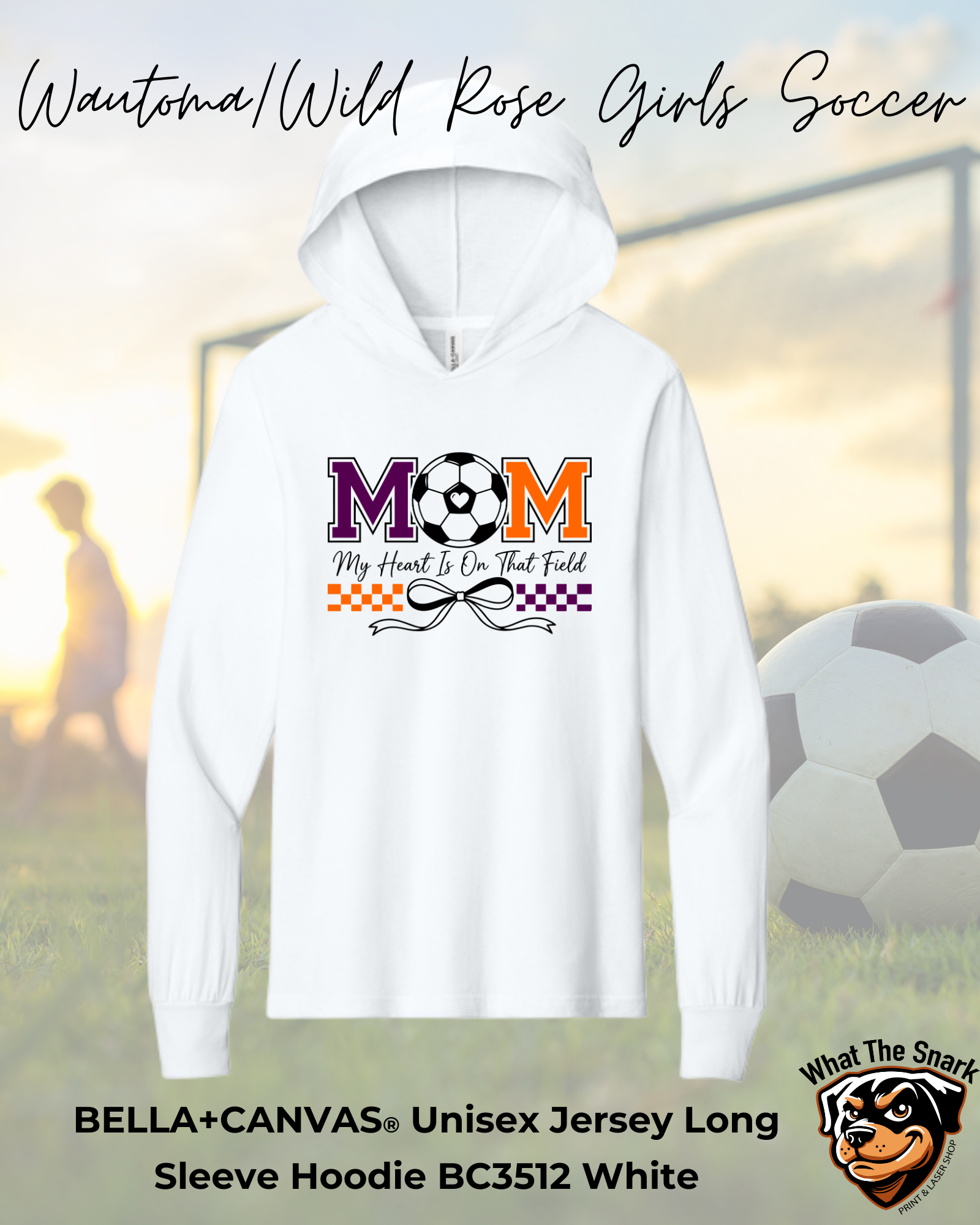 WWR Girls Soccer mom heart lightweight Hoodie