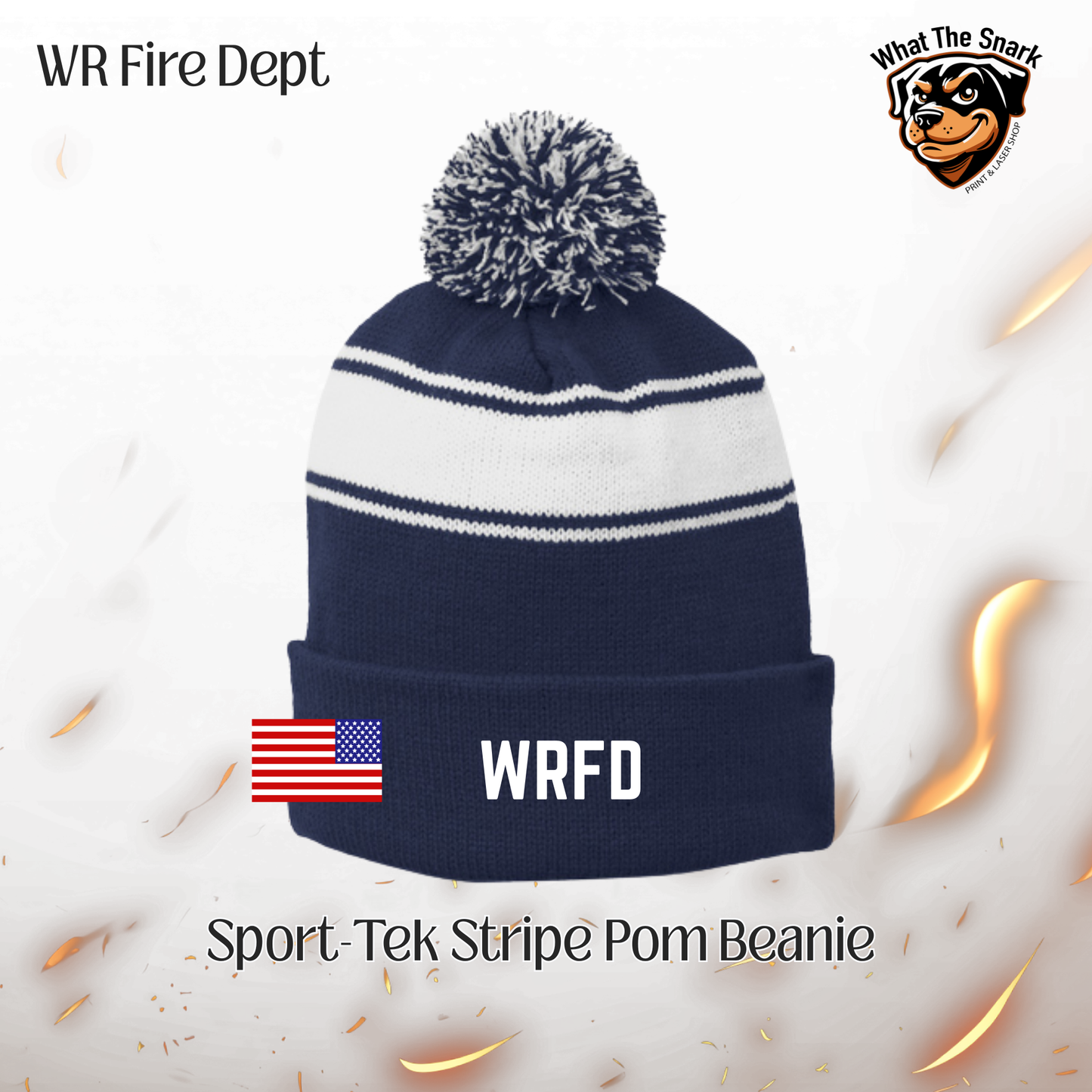 WRFD Sport-Tek Stripe Pom Beanie