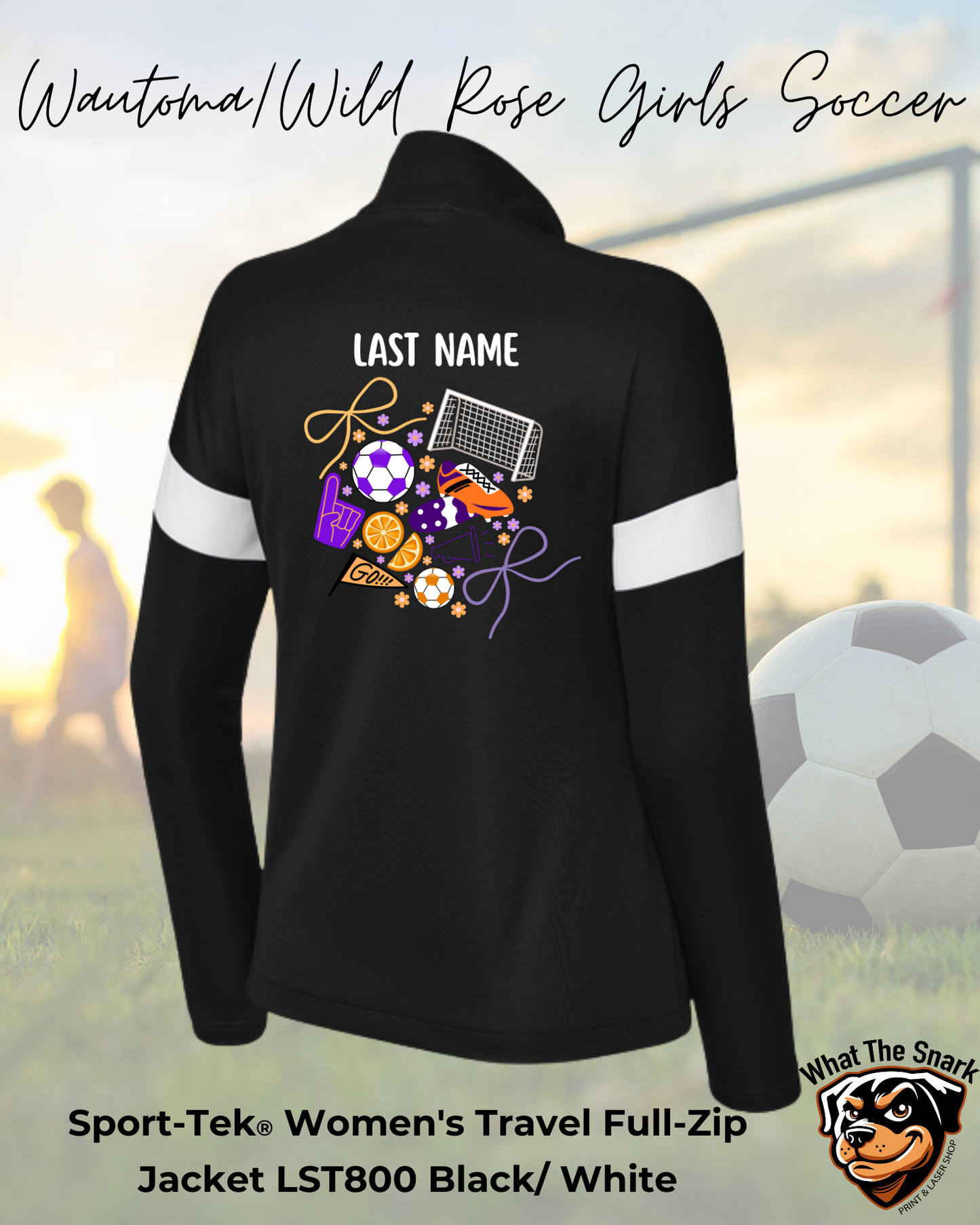 WWR Girls Soccer small logo full back Ladies  Full Zip Jacket