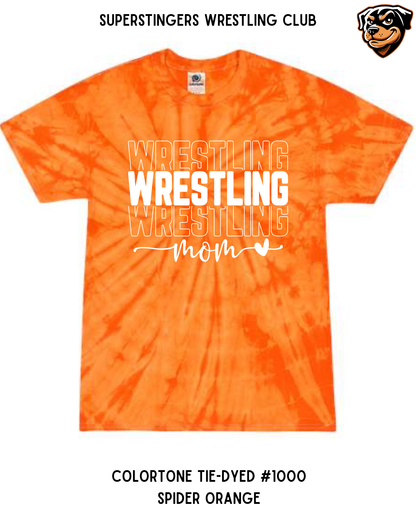 Super Stingers Crazy Wrestling Mom Tie-Dye Tee