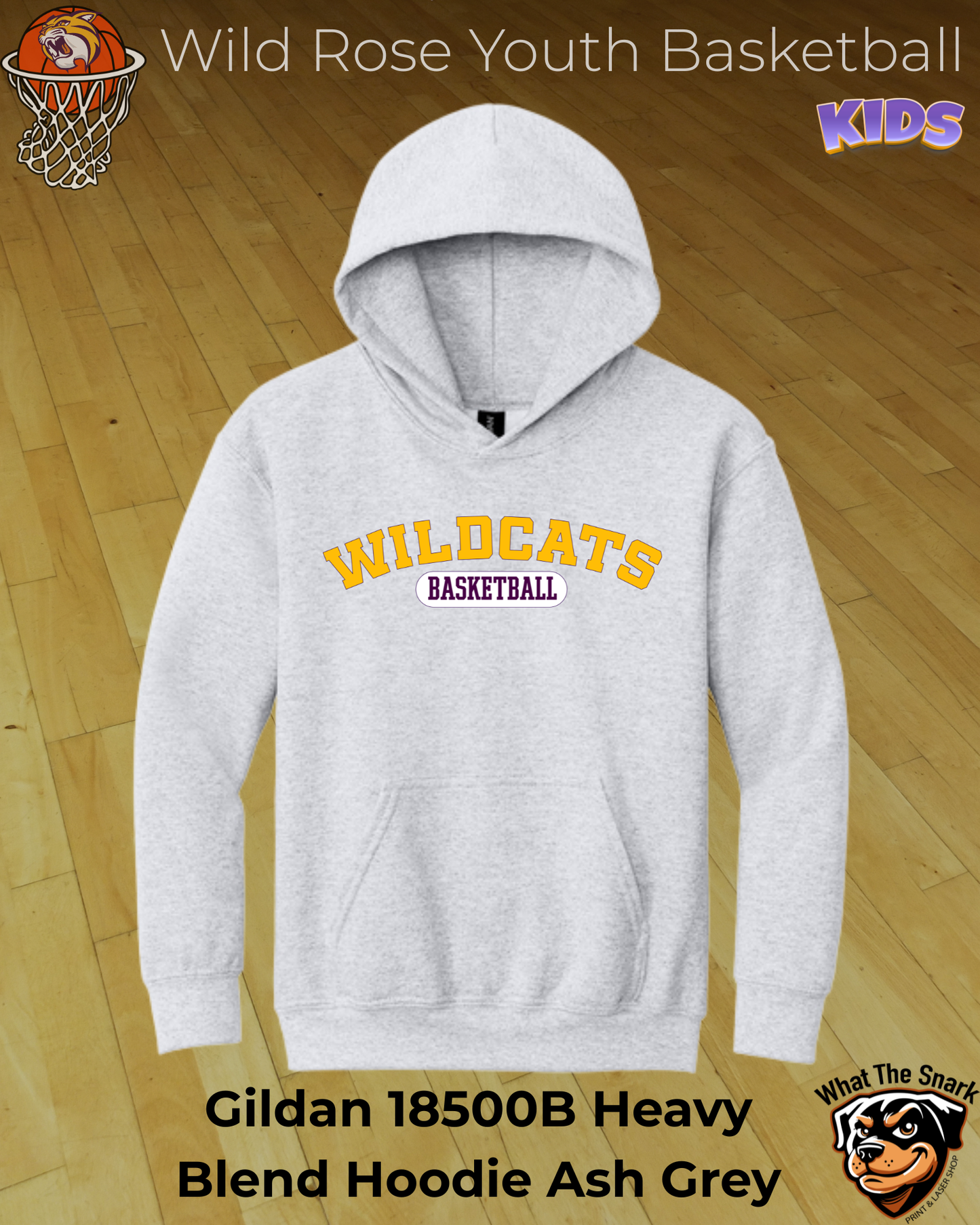 Wildcat Basketball Classic Arch Youth Hoodie