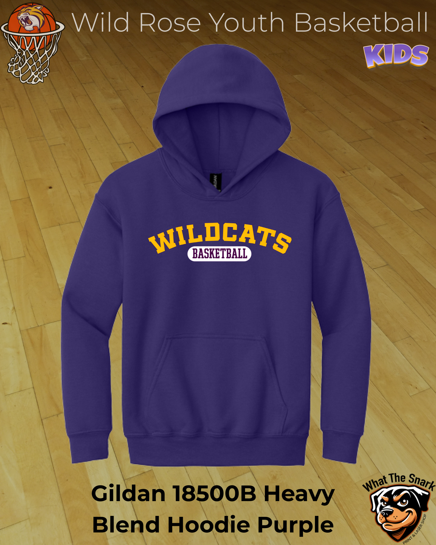 Wildcat Basketball Classic Arch Youth Hoodie