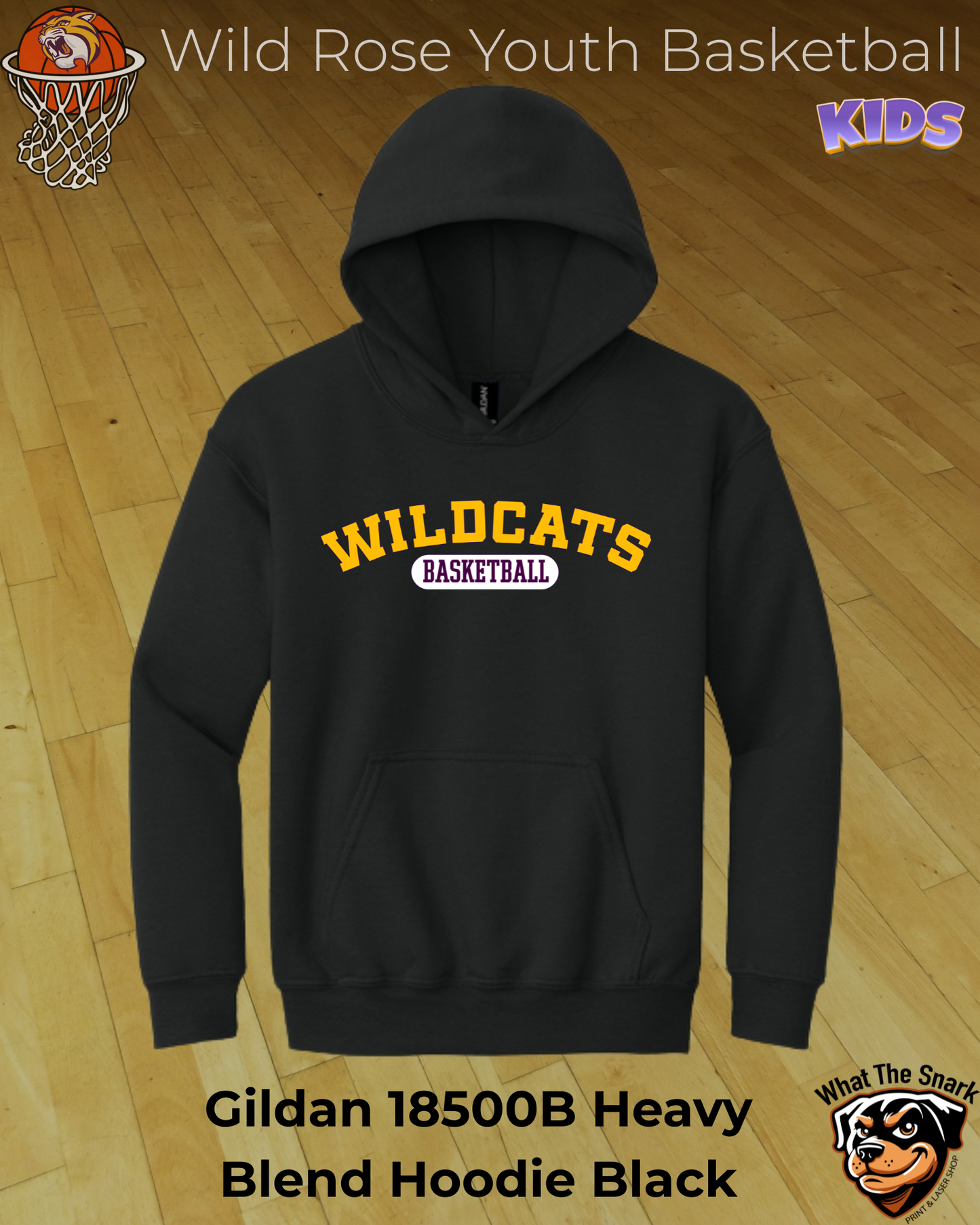 Wildcat Basketball Classic Arch Youth Hoodie