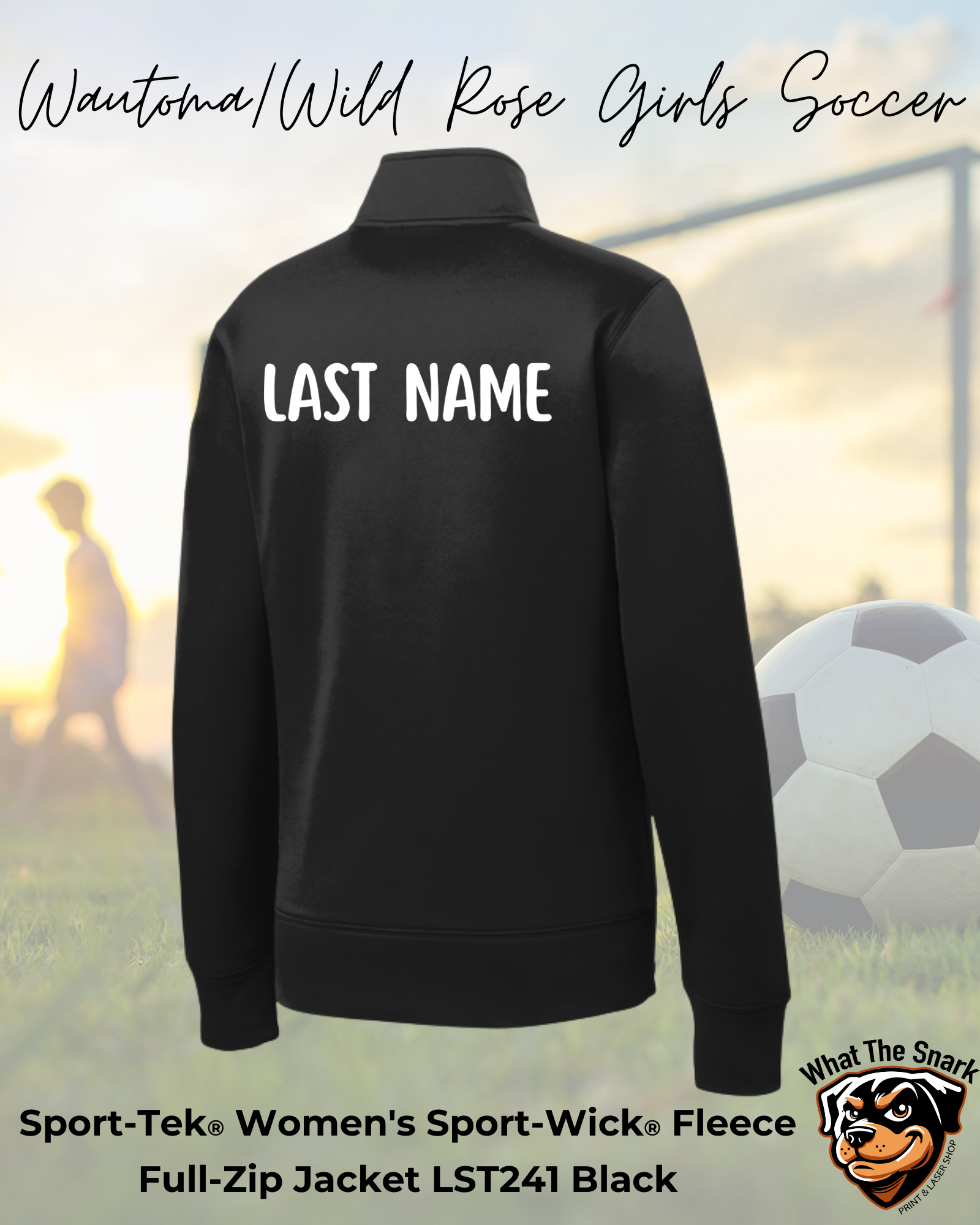 WWR Girls Soccer Logo Ladies Full Zip Fleece