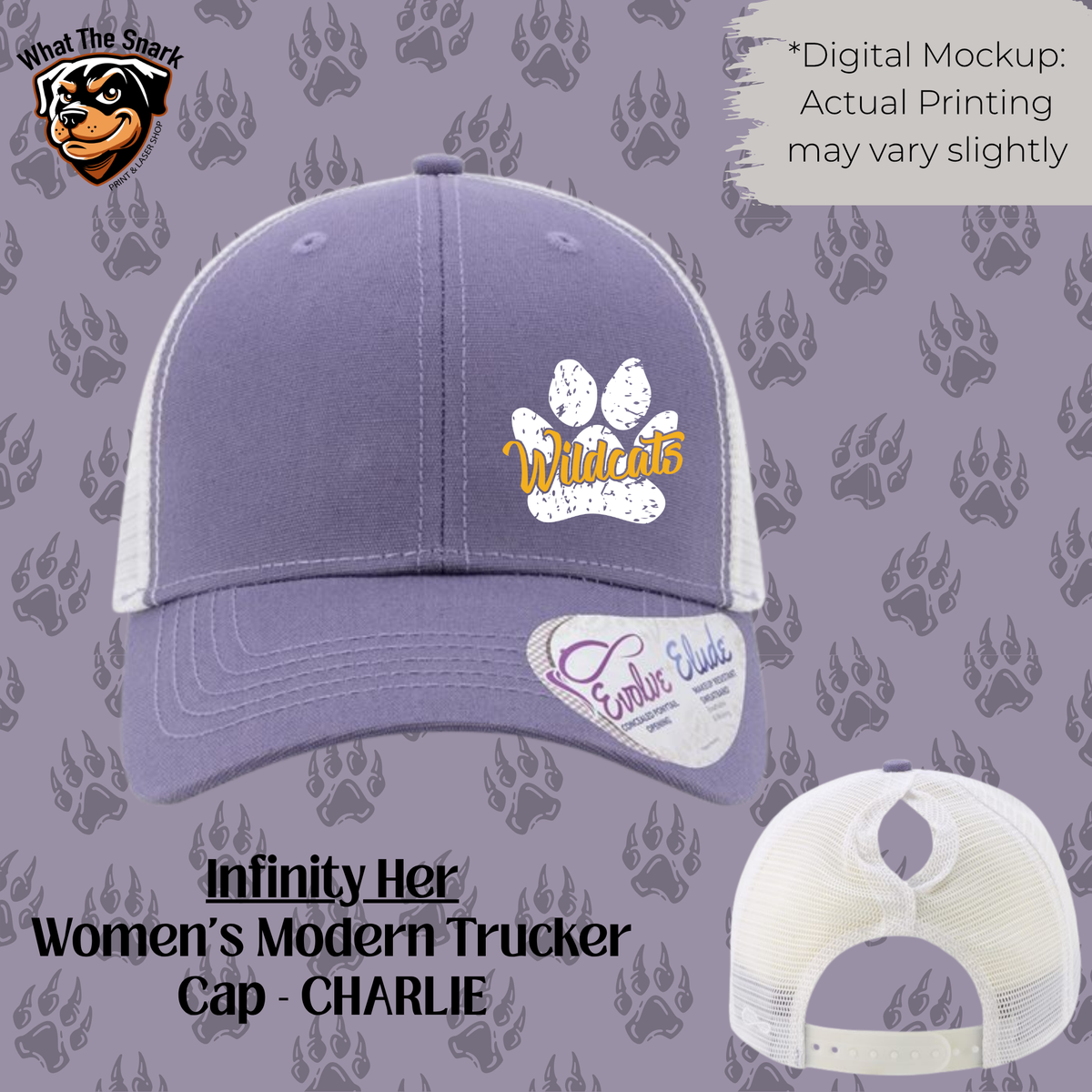 Women's Grunge Paw Print Hat