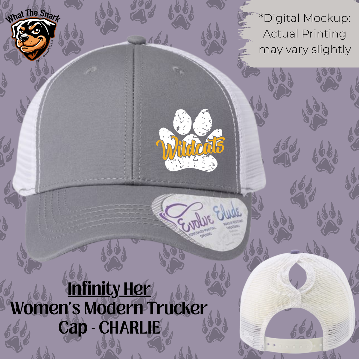 Women's Grunge Paw Print Hat
