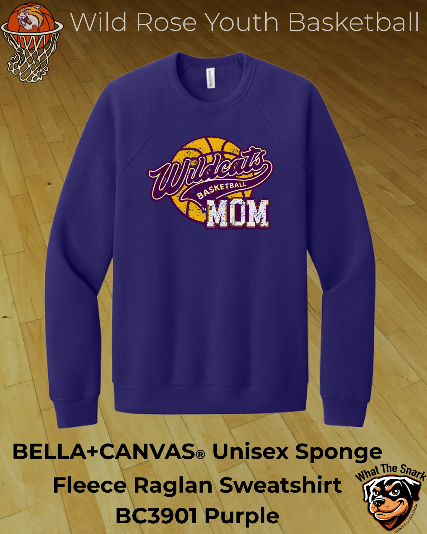Wildcat Youth Basketball Mom Fleece Crewneck