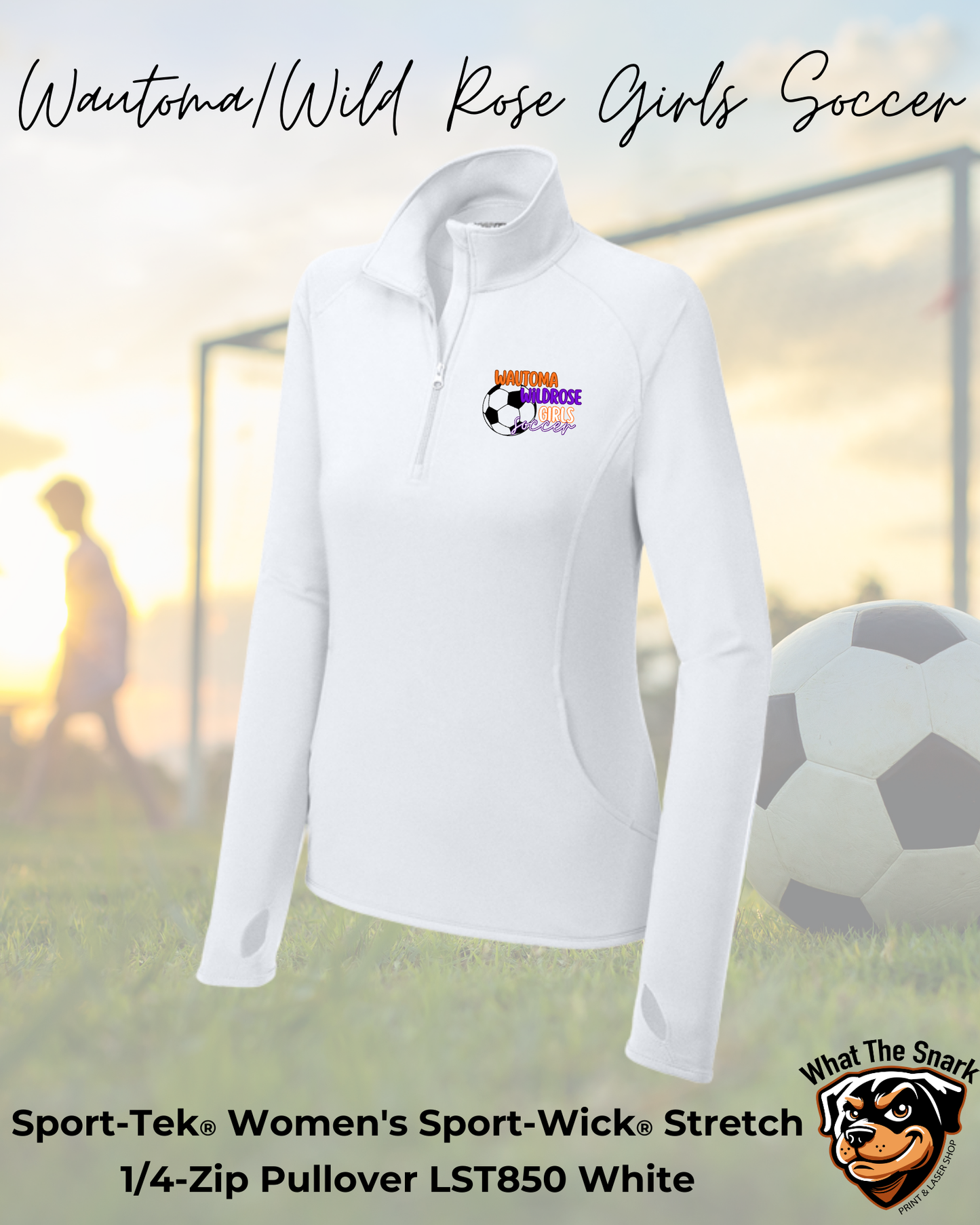 WWR Girls Soccer Logo Ladies 1/4 Zip