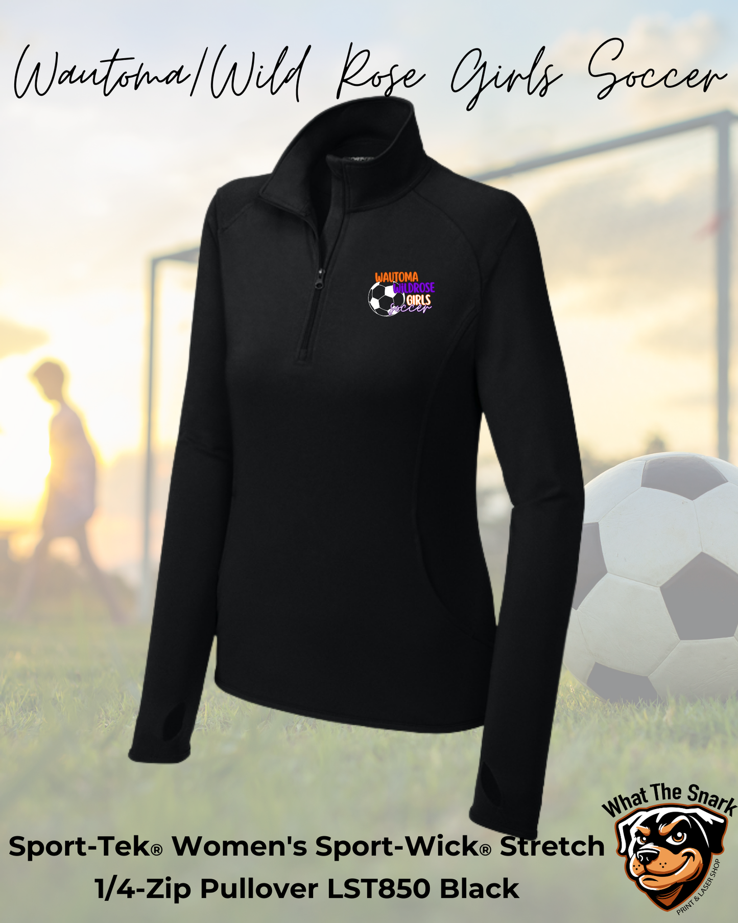WWR Girls Soccer Logo Ladies 1/4 Zip