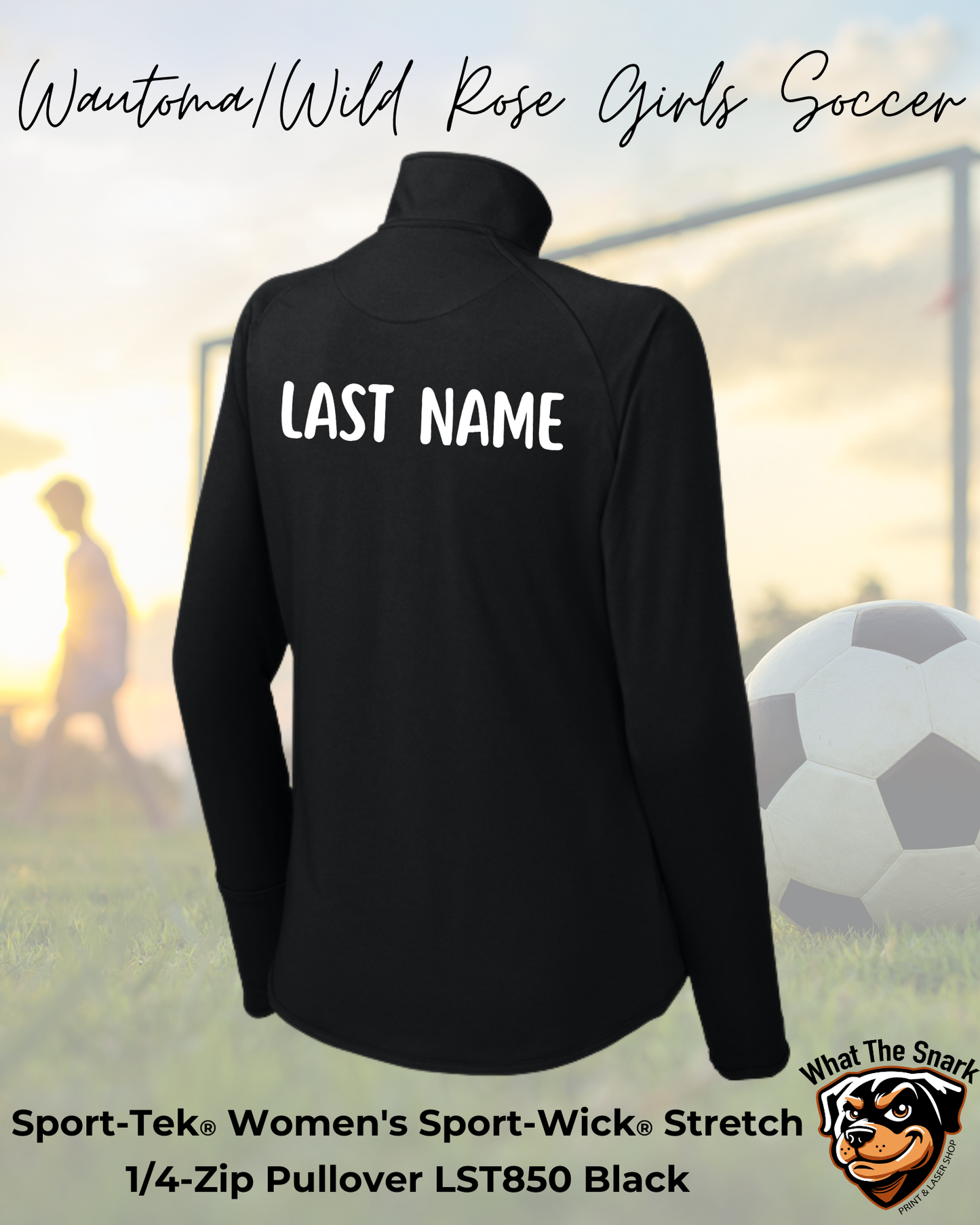 WWR Girls Soccer Logo Ladies 1/4 Zip