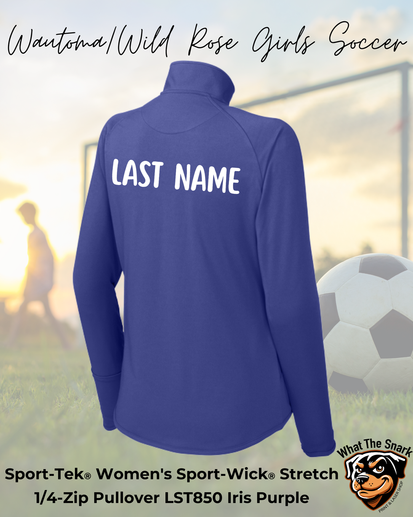 WWR Girls Soccer Logo Ladies 1/4 Zip