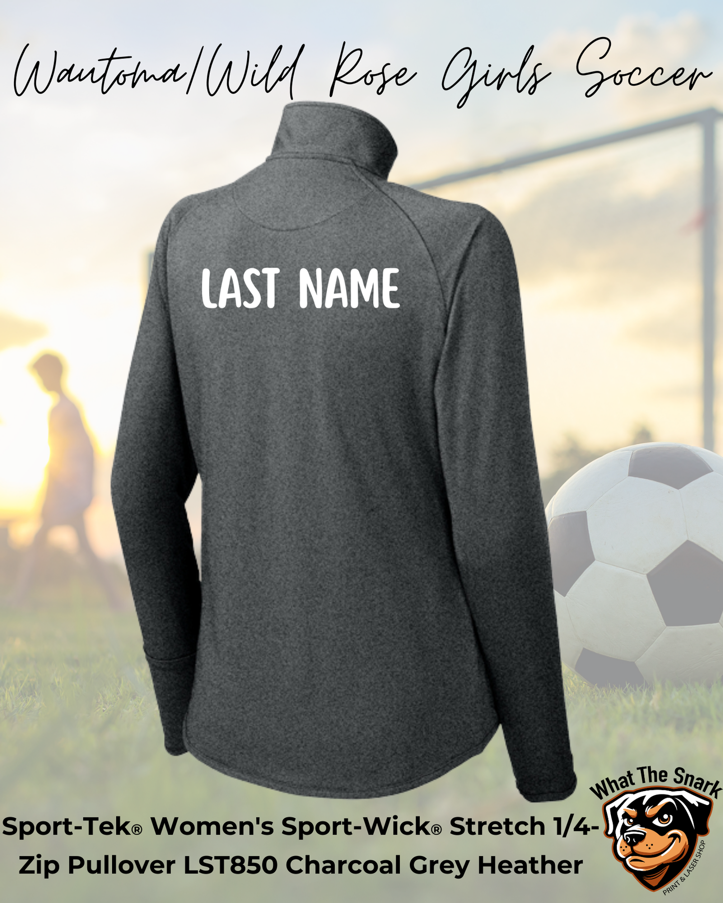WWR Girls Soccer Logo Ladies 1/4 Zip