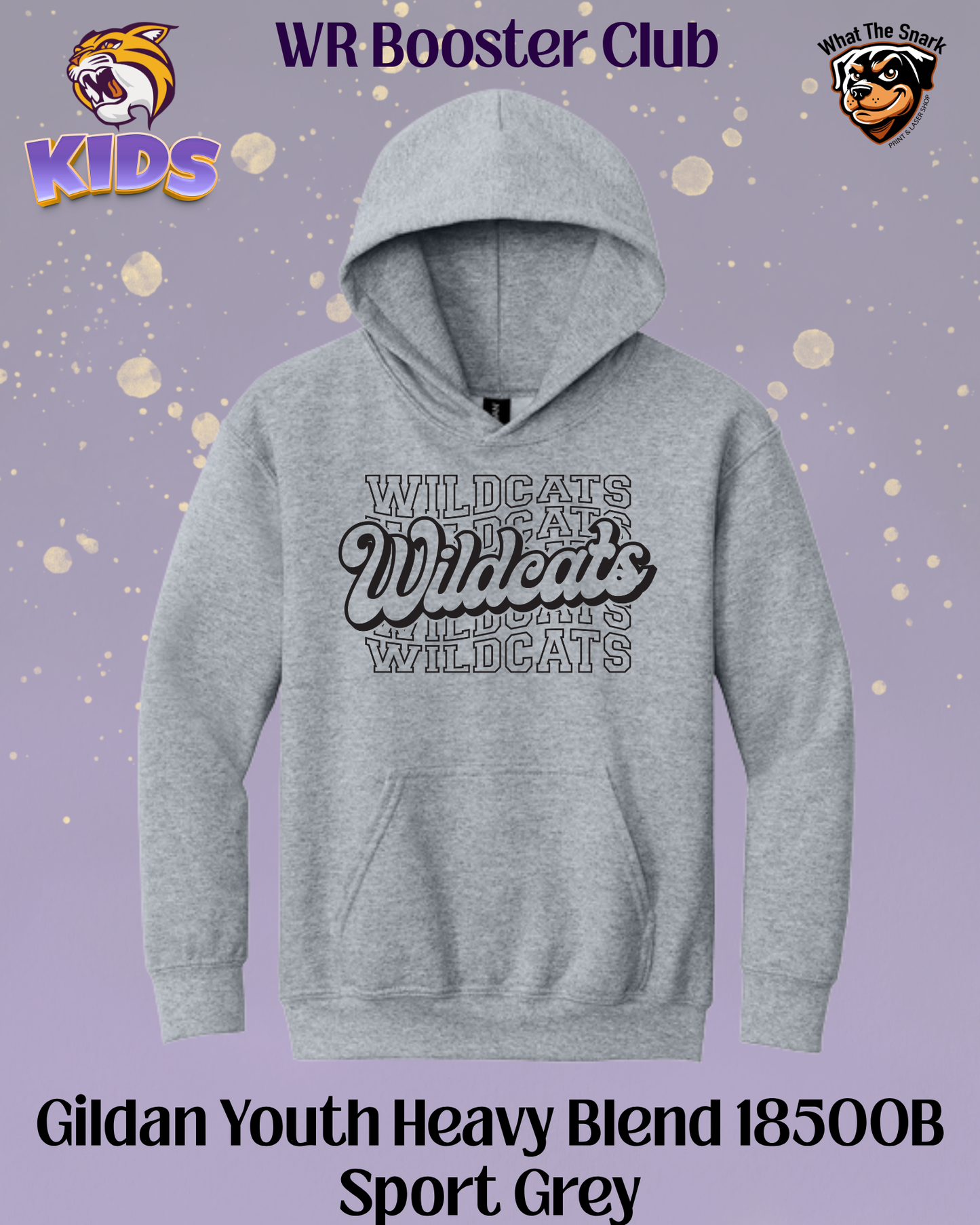 Wildcats Stacked Youth Hoodie