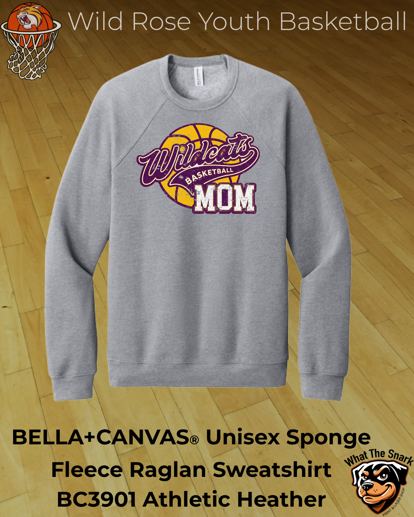 Wildcat Youth Basketball Mom Fleece Crewneck