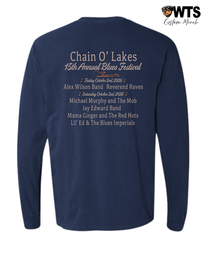 Chain O' Lakes Blues Festival '26 Navy Long Sleeve