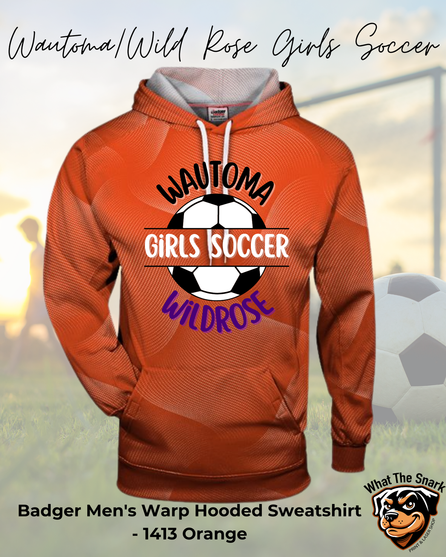 WWR Girls Soccer Crest Logo Badger Warp Hoodie