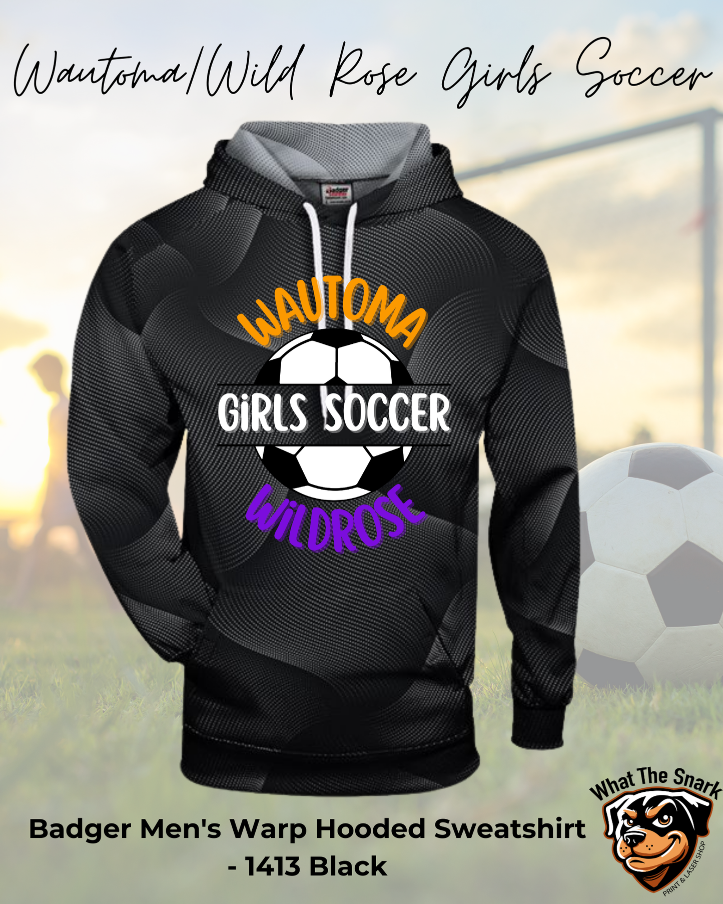WWR Girls Soccer Crest Logo Badger Warp Hoodie