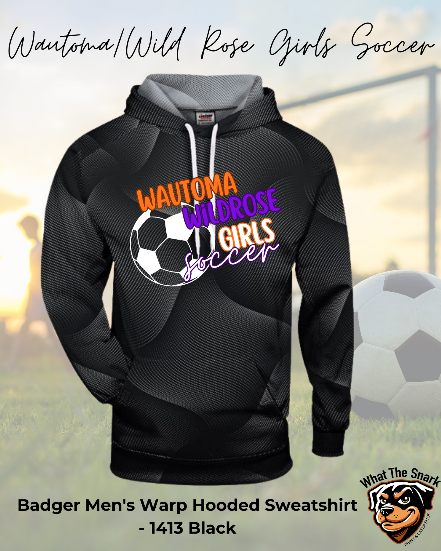 WWR Girls Soccer Split Ball Logo Badger Warp Hoodie