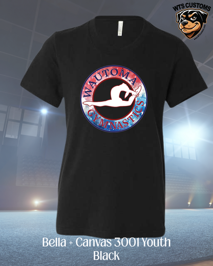 Wautoma Gymnastics Tie-Dye Logo Youth Tee