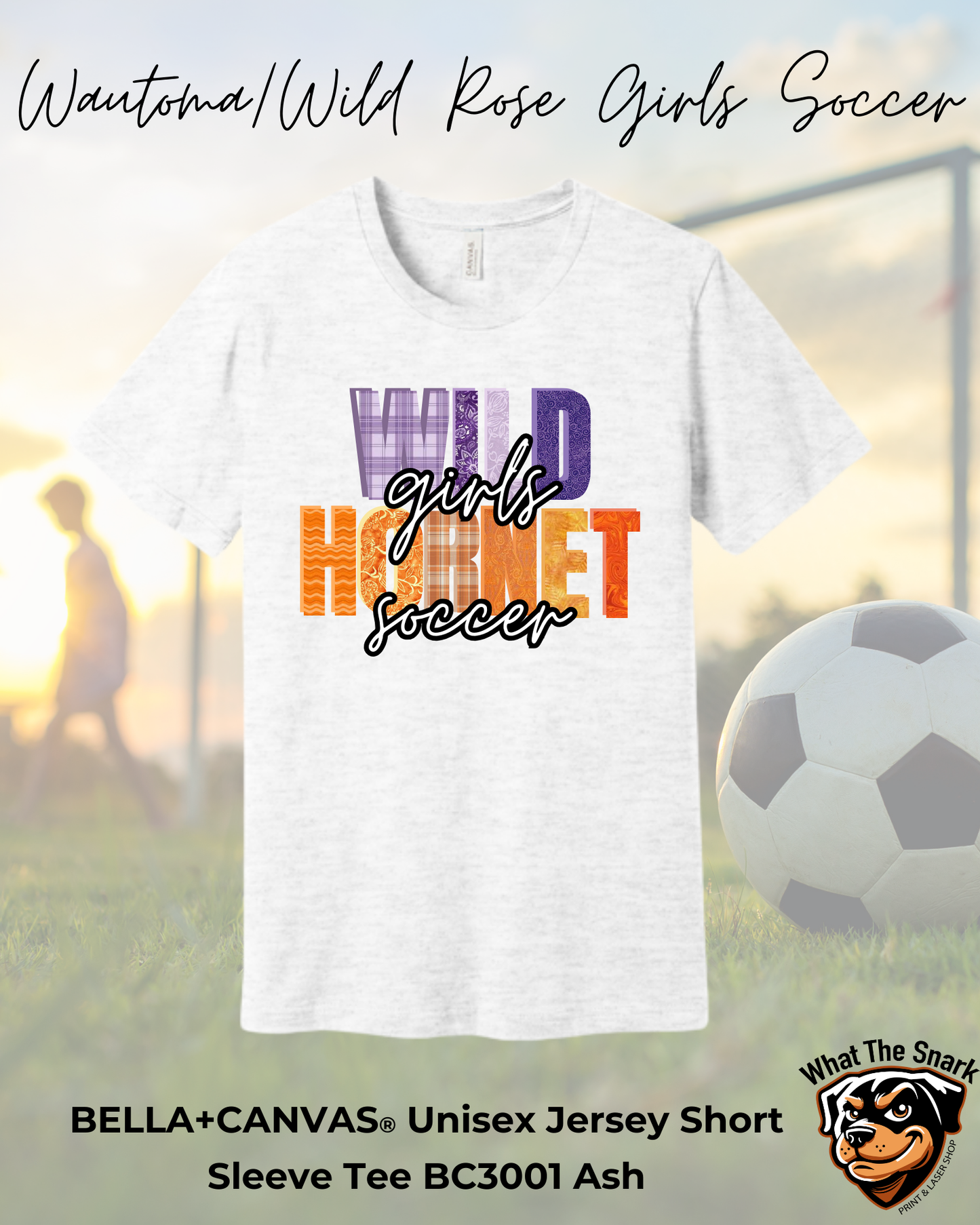 Wild Hornets Girls Soccer Quilted Bella+Canvas Tshirt