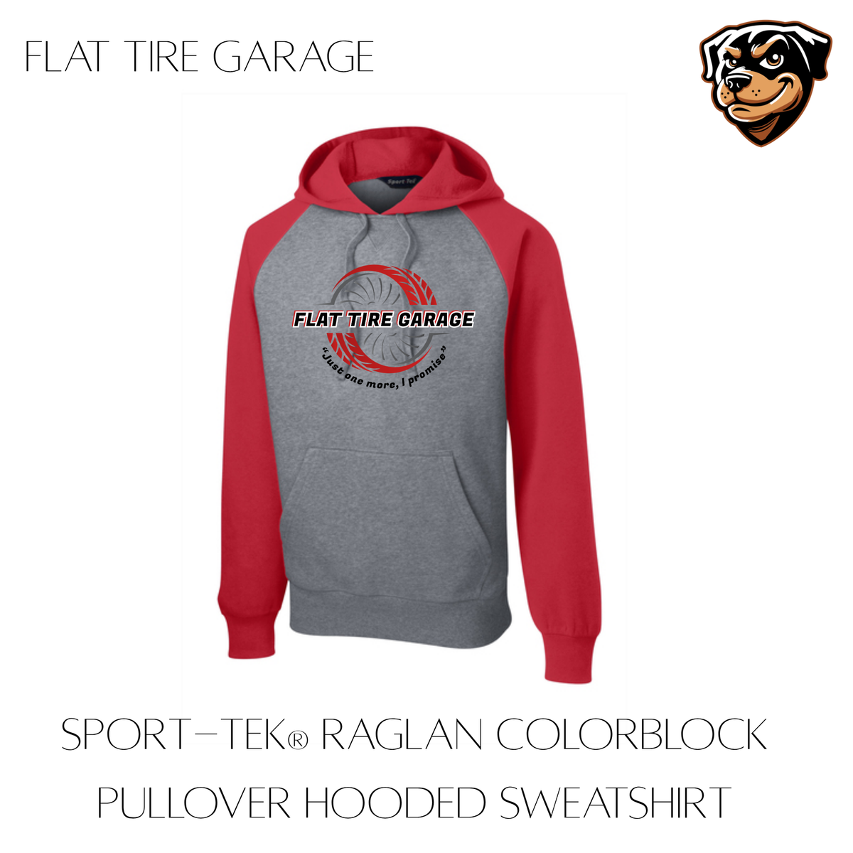 Flat Tire Garage Sport-Tek Raglan Hoodie