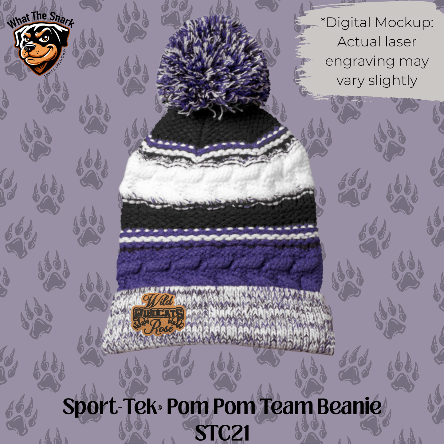 Wild Rose Wildcats Stacked Pom Pom Beanie