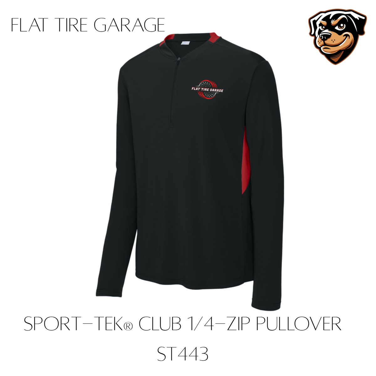 Flat Tire Garage Colorblock 1/4 Zip Pullover