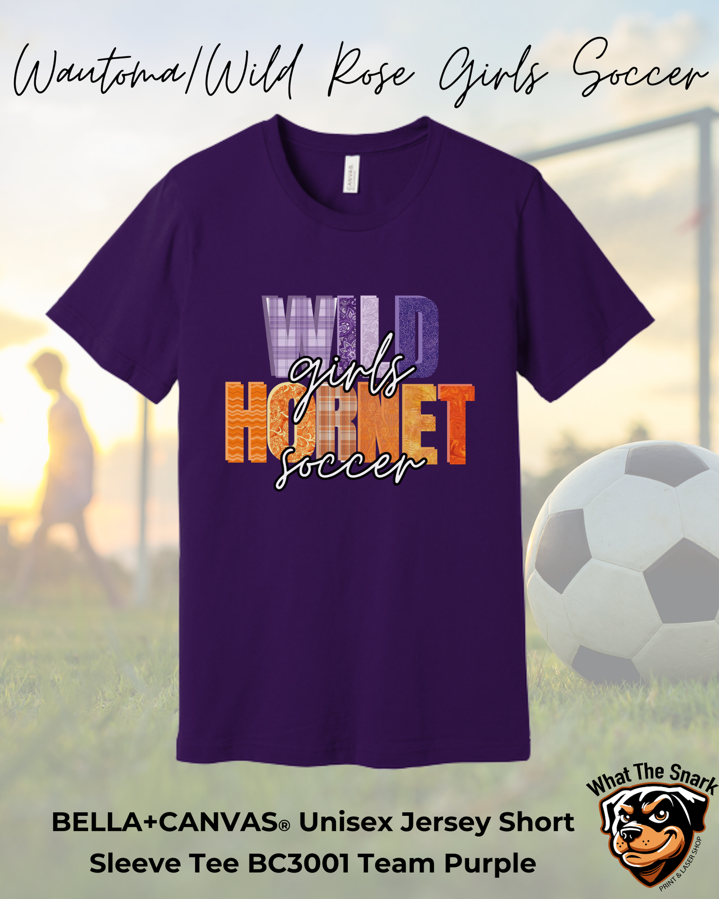 Youth Wild Hornets Girls Soccer Quilted Bella+Canvas Tshirt