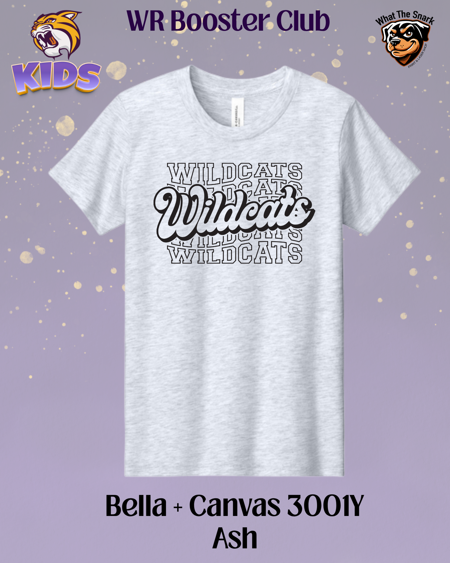 Wildcats Stacked Youth Graphic Tee