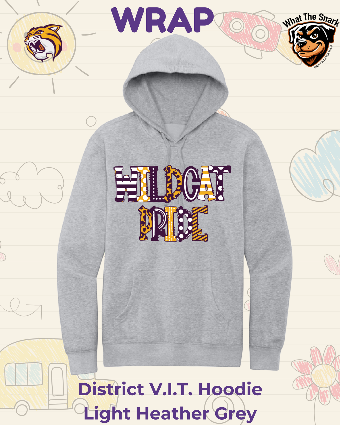 WRAP Wildcat Doodle Hoodie