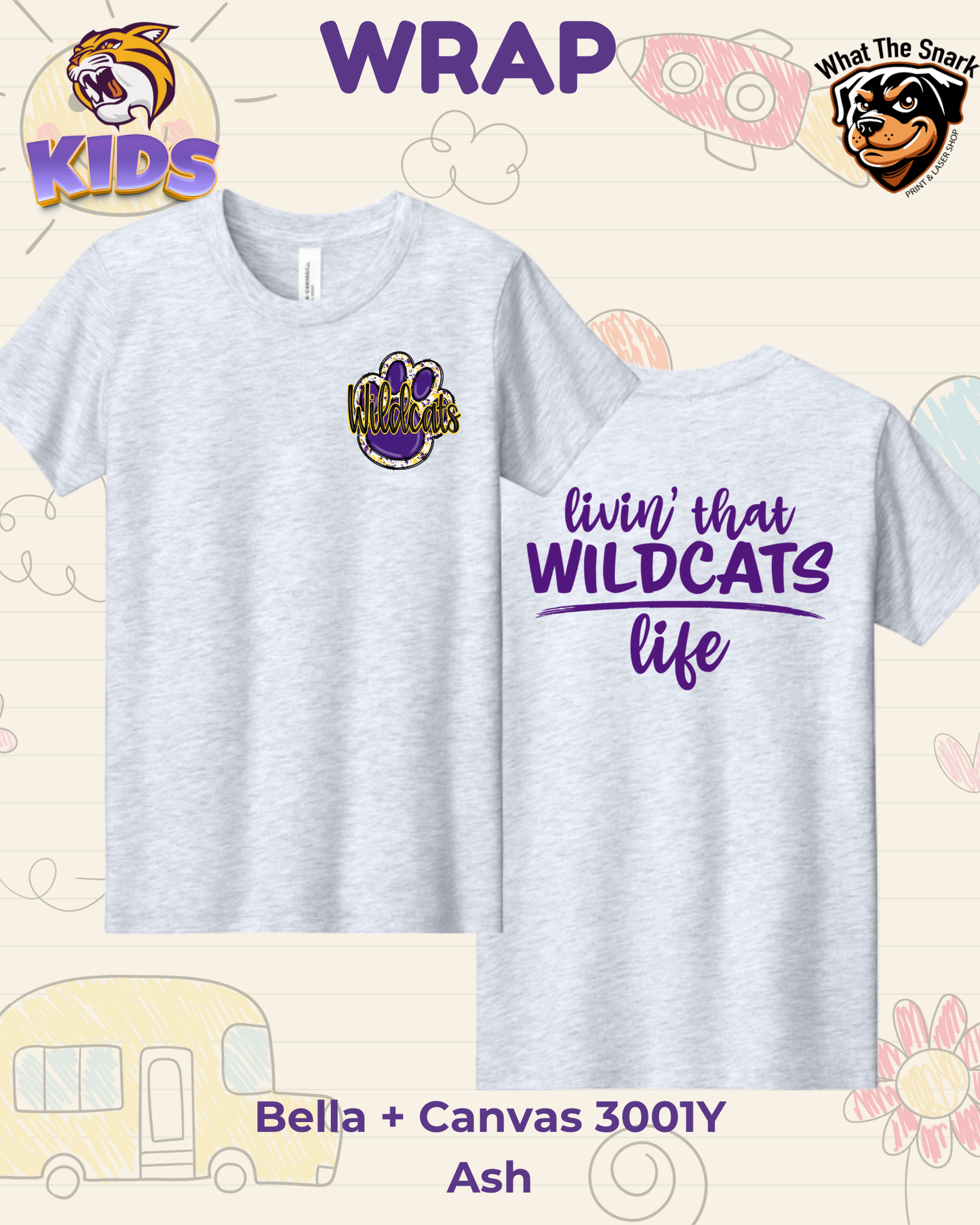 WRAP Livin' the Wildcat Life Youth Tee