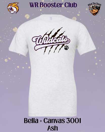 Wildcats Paw & Claw Script Adult Tee