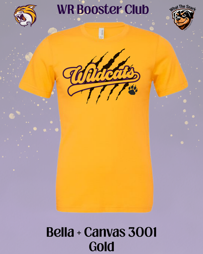 Wildcats Paw & Claw Script Adult Tee